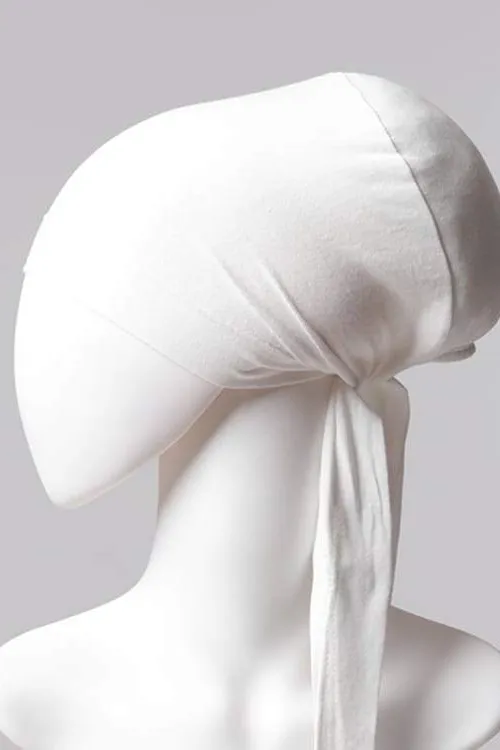 Sünger Topuzlu Bone - Ekru